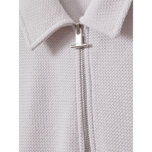 REISS FELIX Textured Cotton Half Zip Polo Shirt